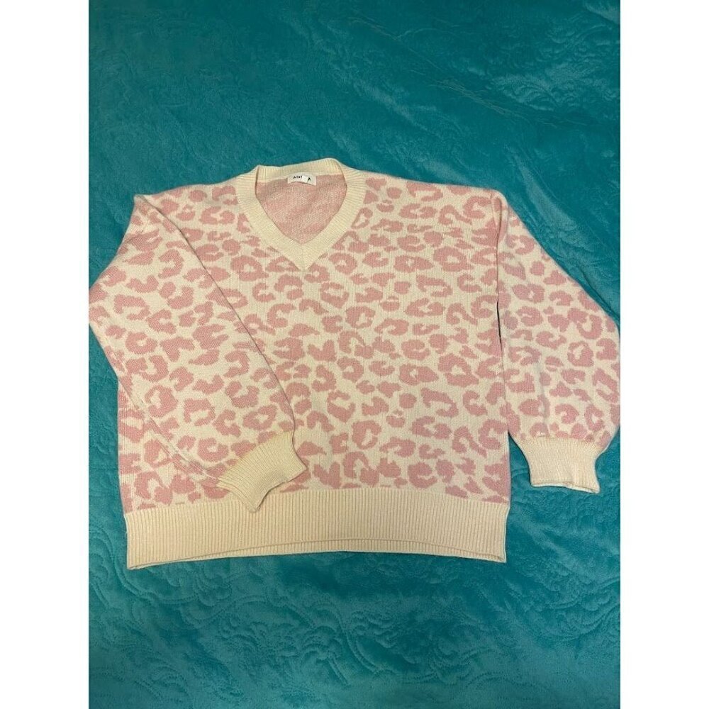 Adora Womens Small Leopard Print Sweater 50% Viscose 28% Nylon & 22% Polyester P